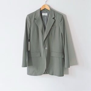 Aritzia Babaton Agency Italian City Wool Blazer Light Pewter Grey XS Workwear